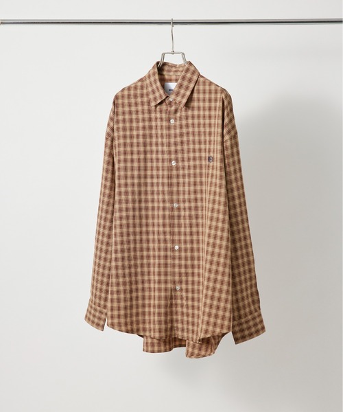 MAISON CLUB（メゾンクラブ）の「【MAISON CLUB】Broad L/S Oversized Regular Collar Shirt　/　Plain Stripe Plaid graphpaper pattern Shirt（シャツ/ブラウス・メンズ・ブラック系その他2/ブラウン/ホワイト/ホワイト系その他2/ブラック/ブルー/ネイビー/グレー/ベージュ/サックスブルー・L/M）」の18枚目の写真