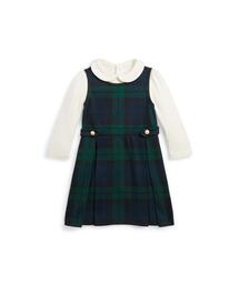 POLO RALPH LAUREN CHILDRENSWEAR（ポロ ラルフ ローレン チルドレンズウェア）の「コットン ボディスーツ ＆ プラッド ポンチ ドレス セット（ベビーギフト）」