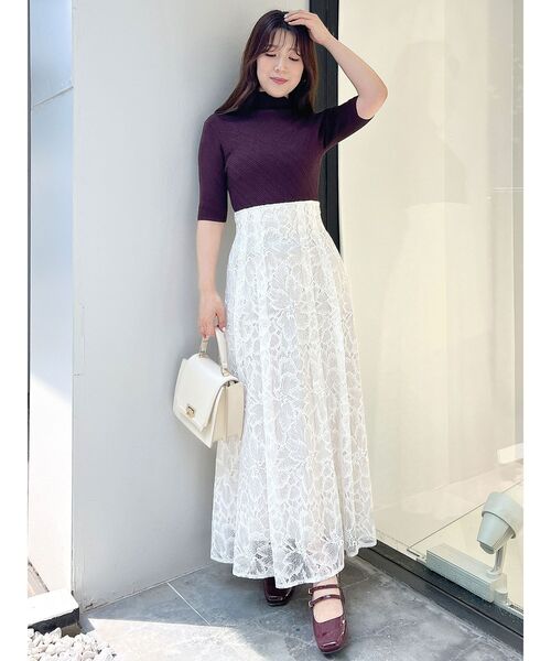 MERCURYDUO(マーキュリーデュオ)の「2WAYアシメネックビスチェ風リブニット(ニット/セーター・レディース・パープル/ダークブラウン/アイボリー/ブラック・FREE)」の6枚目の写真