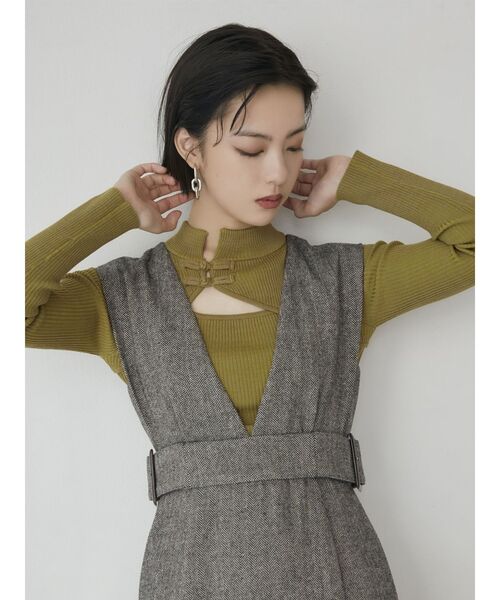 MURUA(ムルーア)の「チャイナタイトニット(ニット/セーター・レディース・アクア/イエロー/ブルー/ライトグレー/ブラック・FREE)」の10枚目の写真