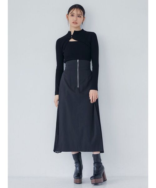 MURUA(ムルーア)の「チャイナタイトニット(ニット/セーター・レディース・アクア/イエロー/ブルー/ライトグレー/ブラック・FREE)」の12枚目の写真