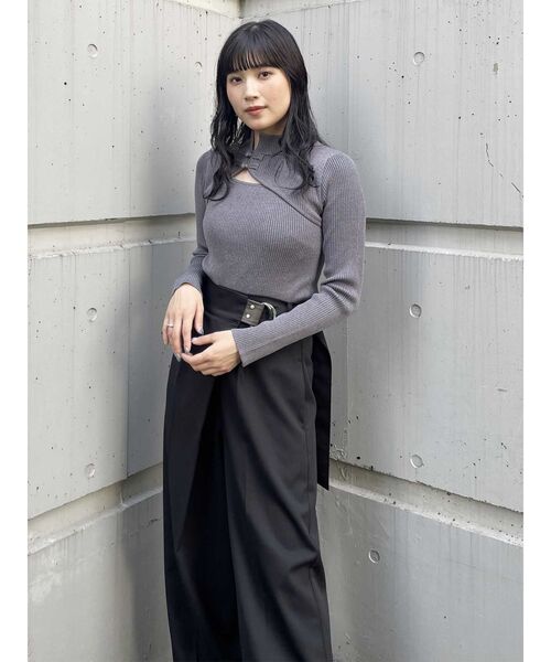 MURUA(ムルーア)の「チャイナタイトニット(ニット/セーター・レディース・アクア/イエロー/ブルー/ライトグレー/ブラック・FREE)」の16枚目の写真