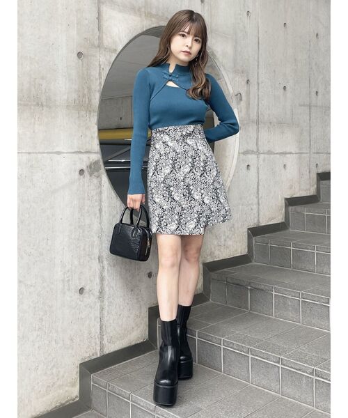 MURUA(ムルーア)の「チャイナタイトニット(ニット/セーター・レディース・アクア/イエロー/ブルー/ライトグレー/ブラック・FREE)」の20枚目の写真