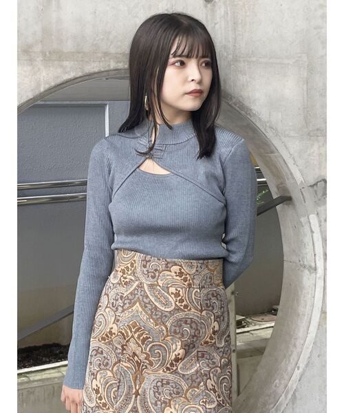 MURUA(ムルーア)の「チャイナタイトニット(ニット/セーター・レディース・アクア/イエロー/ブルー/ライトグレー/ブラック・FREE)」の21枚目の写真