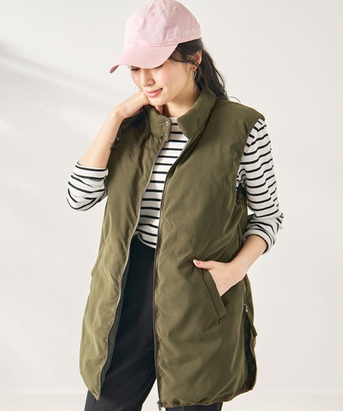 BELLUNA（ベルーナ）の「スタンド衿デザインノンキルト中わたベスト（ベスト・レディース・ブラック/カーキ/ライトベージュ・LARGE/MEDIUM/X-LARGE）」の17枚目の写真