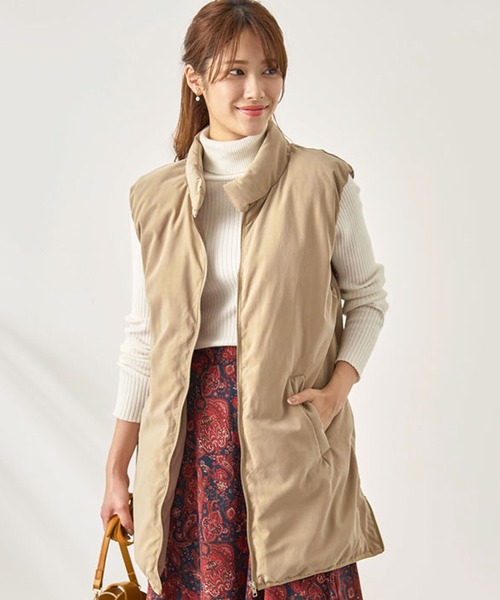 BELLUNA（ベルーナ）の「スタンド衿デザインノンキルト中わたベスト（ベスト・レディース・ブラック/カーキ/ライトベージュ・LARGE/MEDIUM/X-LARGE）」の10枚目の写真