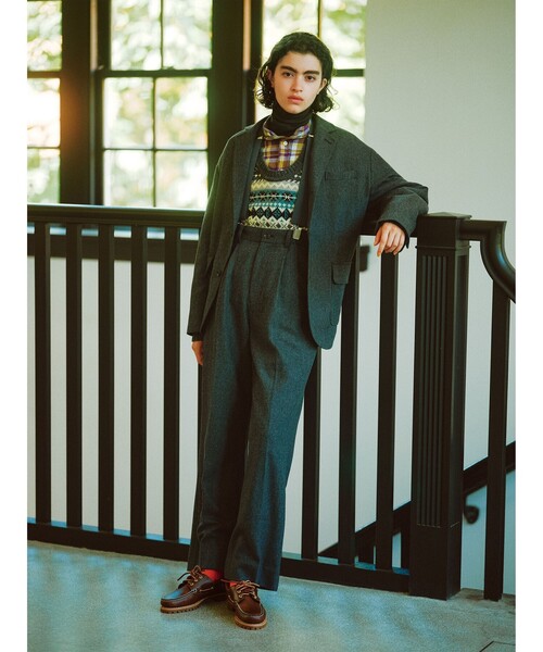 BEAMS BOY(ビームスボーイ)の「BEAMS BOY / ヘリンボーンツイル スラックス(スラックス・レディース・ブラウン/グレー・0/1)」の6枚目の写真