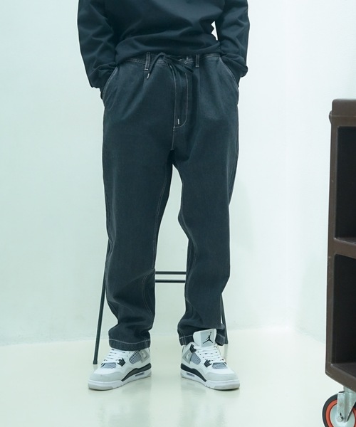 Dickies（ディッキーズ）の「【Dickies/ディッキーズ】 ツイル　テーパードパンツ　イージーパンツ　ウエストドロスト仕様（その他パンツ・メンズ・ベージュ/チャコールグレー/インディゴブルー/カーキ/ブラック/スミクロ・MEDIUM/LARGE/X-LARGE）」の2枚目の写真