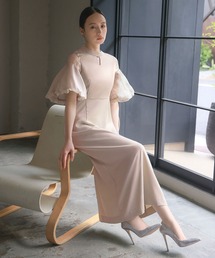 girl（ガール）の「バルーン袖異素材ドッキング Iライン ロング 結婚式