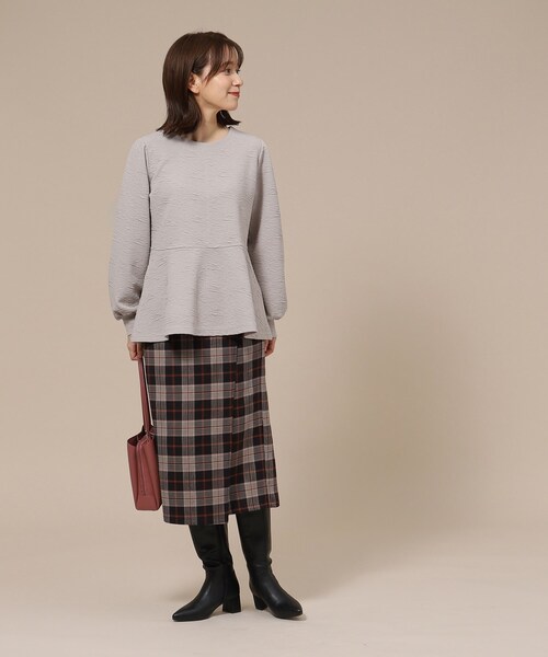 DRESKIP（ドレスキップ）の「◇ふくれジャカード ペプラム トップス（T