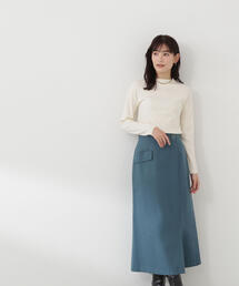 NATURAL BEAUTY BASIC | ◇メルトンライクアシメセミフレアスカート(スカート)