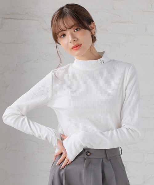 ISSEY MIYAKE 刺繍 サムホール ハイネックロンティー sakishimatokyo tシャツ 「サムホール付き」 メローハイネックトップス