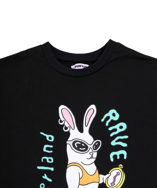 PUNYUS(プニュズ)の「RAVE ON WONDERLANDビッグTシャツ(Tシャツ/カットソー・レディース・ブラック/ホワイト/杢グレー・FREE)」の17枚目の写真