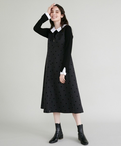 マーリエVERY 10月号掲載ドットフロッキージャンパースカートのみ