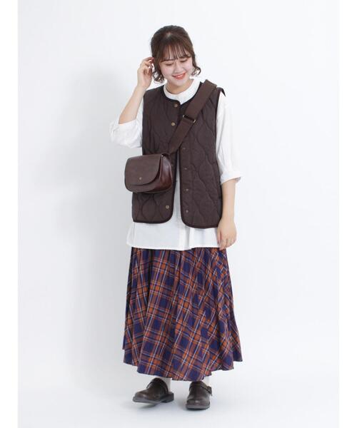 Samansa Mos2(サマンサ モスモス)の「キルティングベスト(ベスト・レディース・ベージュ/カーキ/ダークブラウン・F)」の11枚目の写真