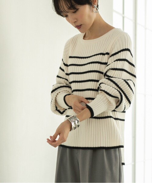 OPAQUE.CLIP（オペークドットクリップ）の「◆ローゲージリブボリュームスリーブニット【洗濯機洗い可】（ニット/セーター・レディース・ピンク系/ホワイト系その他3/オフホワイト/サンドベージュ・36/38/40/42）」の16枚目の写真