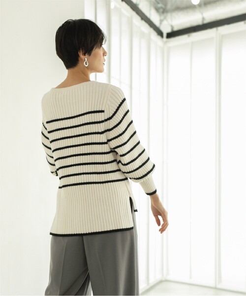 OPAQUE.CLIP（オペークドットクリップ）の「◆ローゲージリブボリュームスリーブニット【洗濯機洗い可】（ニット/セーター・レディース・ピンク系/ホワイト系その他3/オフホワイト/サンドベージュ・36/38/40/42）」の22枚目の写真