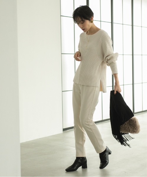 OPAQUE.CLIP（オペークドットクリップ）の「◆ローゲージリブボリュームスリーブニット【洗濯機洗い可】（ニット/セーター・レディース・ピンク系/ホワイト系その他3/オフホワイト/サンドベージュ・36/38/40/42）」の12枚目の写真