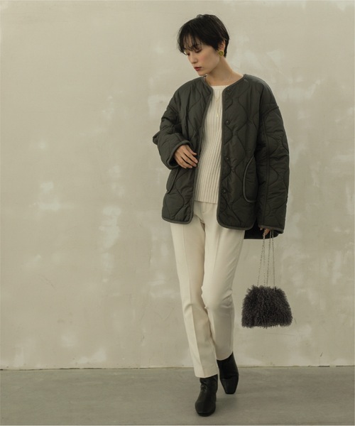 OPAQUE.CLIP（オペークドットクリップ）の「◆ローゲージリブボリュームスリーブニット【洗濯機洗い可】（ニット/セーター・レディース・ピンク系/ホワイト系その他3/オフホワイト/サンドベージュ・36/38/40/42）」の14枚目の写真