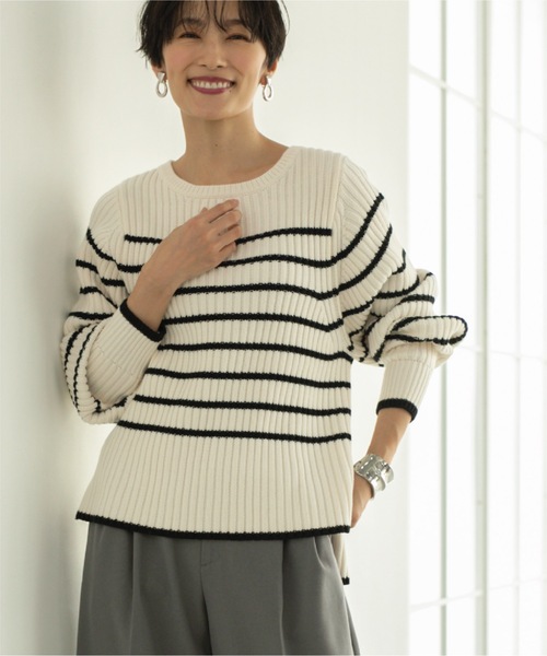 OPAQUE.CLIP（オペークドットクリップ）の「◆ローゲージリブボリュームスリーブニット【洗濯機洗い可】（ニット/セーター・レディース・ピンク系/ホワイト系その他3/オフホワイト/サンドベージュ・36/38/40/42）」の17枚目の写真