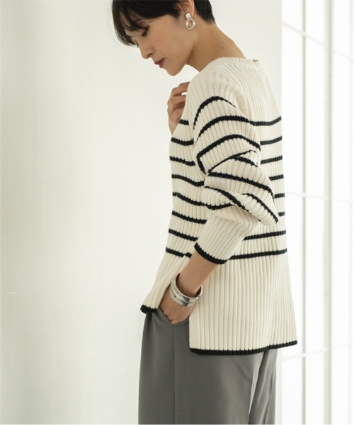 OPAQUE.CLIP（オペークドットクリップ）の「◆ローゲージリブボリュームスリーブニット【洗濯機洗い可】（ニット/セーター・レディース・ピンク系/ホワイト系その他3/オフホワイト/サンドベージュ・36/38/40/42）」の18枚目の写真