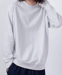 URBAN SQUARE 表CVCスムース リブ付き長袖Tシャツ