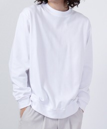 URBAN SQUARE 表CVCスムース リブ付き長袖Tシャツ