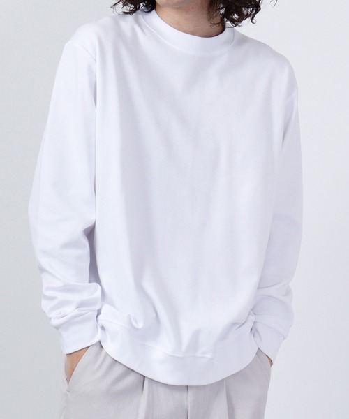 URBAN SQUARE(アーバンスクエア)の「URBAN SQUARE 表CVCスムース リブ付き長袖Tシャツ(Tシャツ/カットソー・メンズ・モカ/グレー/ブラック/オフホワイト・LL/M/L)」の2枚目の写真