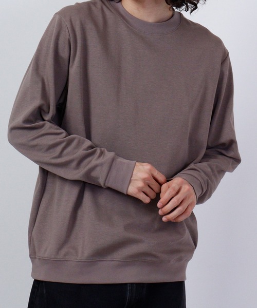 URBAN SQUARE(アーバンスクエア)の「URBAN SQUARE 表CVCスムース リブ付き長袖Tシャツ(Tシャツ/カットソー・メンズ・モカ/グレー/ブラック/オフホワイト・LL/M/L)」の4枚目の写真