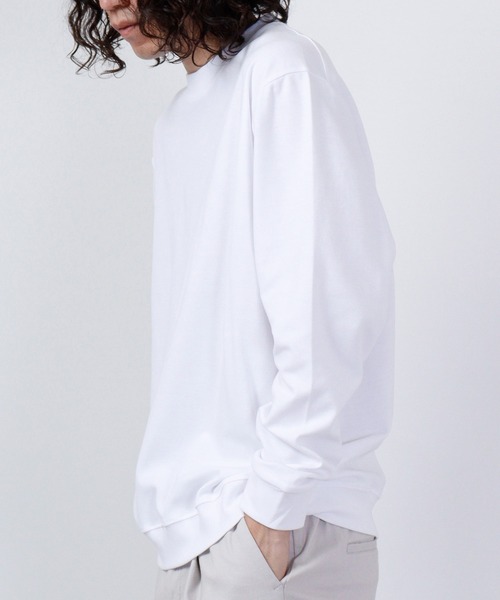 URBAN SQUARE(アーバンスクエア)の「URBAN SQUARE 表CVCスムース リブ付き長袖Tシャツ(Tシャツ/カットソー・メンズ・モカ/グレー/ブラック/オフホワイト・LL/M/L)」の7枚目の写真