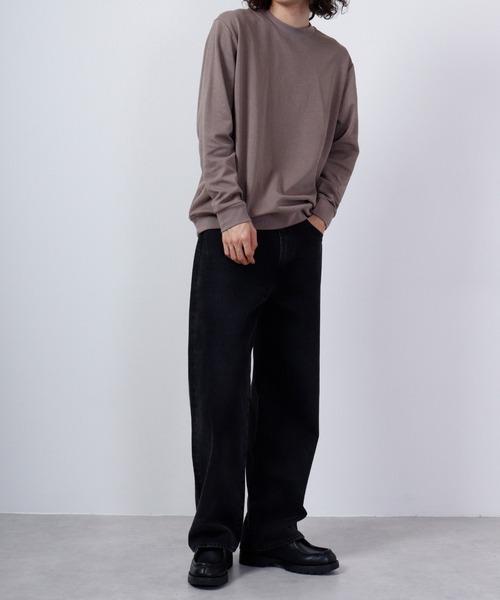 URBAN SQUARE(アーバンスクエア)の「URBAN SQUARE 表CVCスムース リブ付き長袖Tシャツ(Tシャツ/カットソー・メンズ・モカ/グレー/ブラック/オフホワイト・LL/M/L)」の21枚目の写真