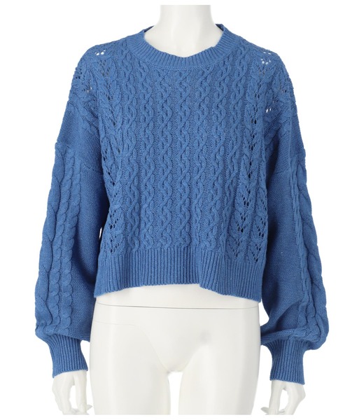 anap mimpi（アナップミンピ）の「バックオープンウエストリボンケーブルニットトップス（ニット/セーター・レディース・ブルー/ベージュ系その他/ブラウン・FREE）」の22枚目の写真