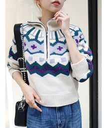 EVRIS | ノルディックハーフジップニット(ニット/セーター)