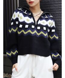 EVRIS | ノルディックハーフジップニット(ニット/セーター)