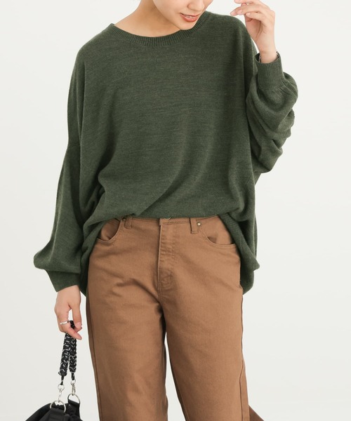 n'OrLABEL(ノアールレーベル)の「カシミヤタッチ変形ドルマンニット(ニット/セーター・レディース・ワイン/グレイッシュベージュ/カーキ/ブラック/グレー/ロイヤルブルー・FREE)」の21枚目の写真