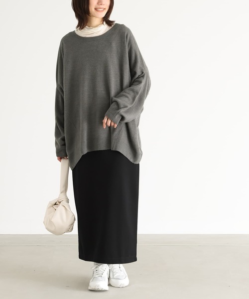 n'OrLABEL(ノアールレーベル)の「カシミヤタッチ変形ドルマンニット(ニット/セーター・レディース・ワイン/グレイッシュベージュ/カーキ/ブラック/グレー/ロイヤルブルー・FREE)」の17枚目の写真
