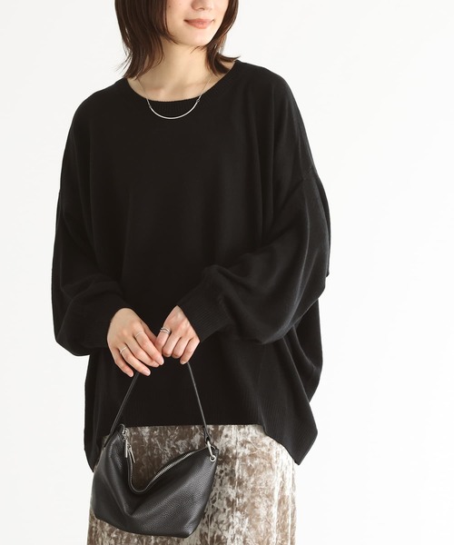 n'OrLABEL(ノアールレーベル)の「カシミヤタッチ変形ドルマンニット(ニット/セーター・レディース・ワイン/グレイッシュベージュ/カーキ/ブラック/グレー/ロイヤルブルー・FREE)」の15枚目の写真