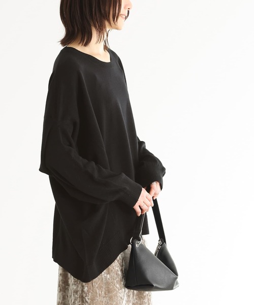 n'OrLABEL(ノアールレーベル)の「カシミヤタッチ変形ドルマンニット(ニット/セーター・レディース・ワイン/グレイッシュベージュ/カーキ/ブラック/グレー/ロイヤルブルー・FREE)」の13枚目の写真