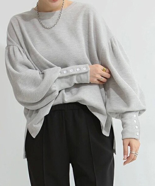 deux amour(ドゥーザムール)の「袖ボリュームスリーブトップス(Tシャツ/カットソー・レディース・チャコールグレー/ブラック/グレー/アイボリー・FREE)」の20枚目の写真