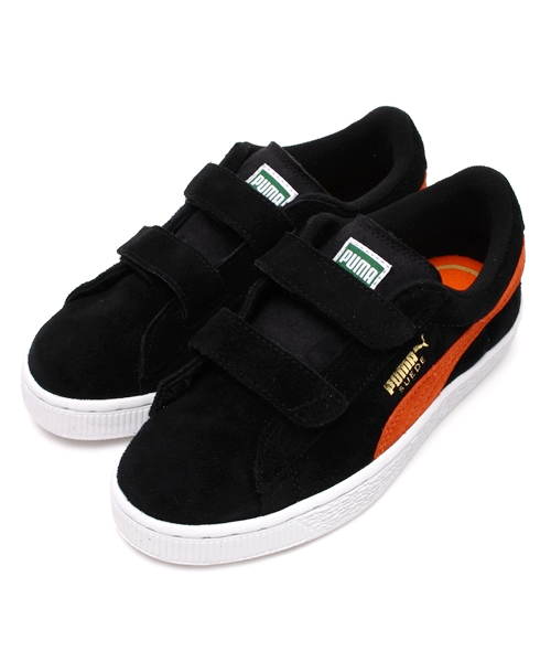 PUMA(プーマ)の「スウェード 2ストラップ キッズ (KIDS)(スニーカー・キッズ・ピンク/ブラック/グレー・17.0cm/19.0cm/13cm/16.0cm/14cm/15.0cm/20.0cm/12cm/21.0cm/18.0cm)」の1枚目の写真