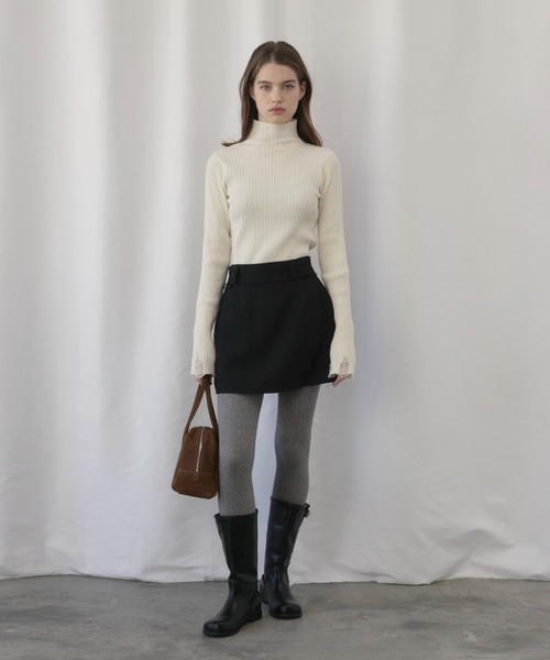 GIUNON(ジウノン)の「multi way rib turtle / マルチウェイリブタートル(ニット/セーター・レディース・アイボリー/ピンク/ネイビー・FREE)」の8枚目の写真