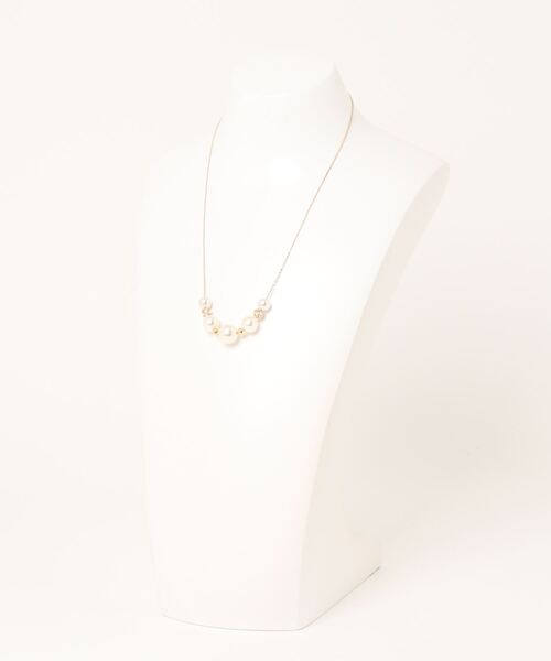 Three Four Time(スリーフォータイム)の「パール×ロンデルネックレス【結婚式/パーティ/フォーマル/デイリー】(ネックレス・レディース・シルバー/ゴールド・FREE)」の10枚目の写真
