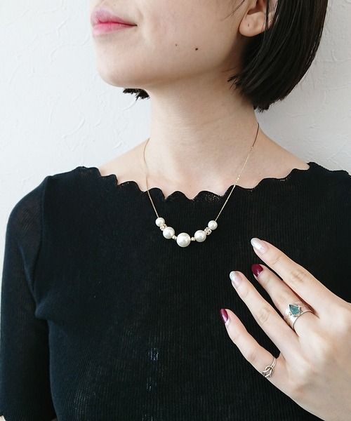 デイリーからフォーマルまで☆【CHANEL】パール ネックレス パール×ロンデルネックレス【結婚式/パーティ/フォーマル