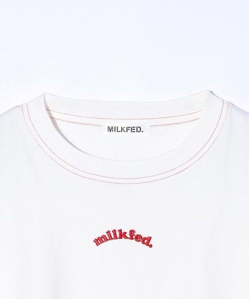 MILKFED.(ミルクフェド)の「CROPPED TOP(Tシャツ/カットソー・レディース・ホワイト/ライトブルー/ネイビー・ONE SIZE)」の8枚目の写真