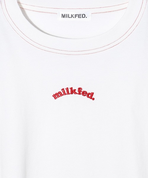 MILKFED.(ミルクフェド)の「CROPPED TOP(Tシャツ/カットソー・レディース・ホワイト/ライトブルー/ネイビー・ONE SIZE)」の9枚目の写真