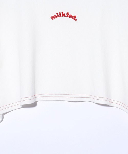 MILKFED.(ミルクフェド)の「CROPPED TOP(Tシャツ/カットソー・レディース・ホワイト/ライトブルー/ネイビー・ONE SIZE)」の10枚目の写真