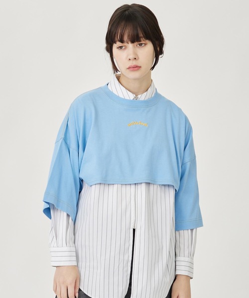 MILKFED.(ミルクフェド)の「CROPPED TOP(Tシャツ/カットソー・レディース・ホワイト/ライトブルー/ネイビー・ONE SIZE)」の17枚目の写真