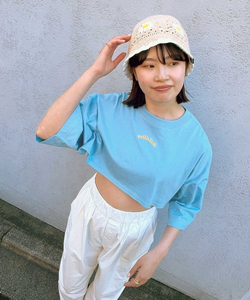 MILKFED.(ミルクフェド)の「CROPPED TOP(Tシャツ/カットソー・レディース・ホワイト/ライトブルー/ネイビー・ONE SIZE)」の15枚目の写真