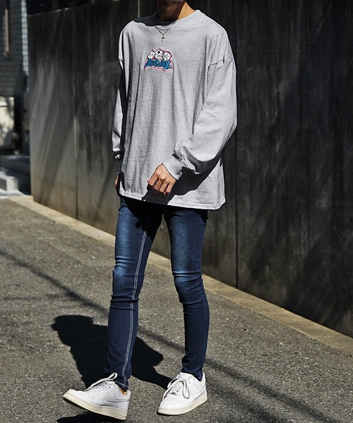 JOKER(ジョーカー)の「ルーズシルエットプリントロンT メンズ ビッグシルエット長袖Tシャツ 秋服(Tシャツ/カットソー・メンズ・ホワイト/ブラック/グレー/ホワイト系その他/ブラック系その他/グレー系その他・M/L)」の21枚目の写真