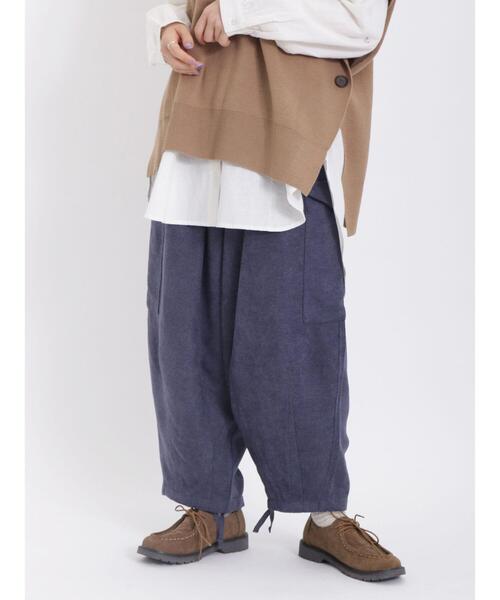 Samansa Mos2(サマンサ モスモス)の「【帯電防止】ベロアライクカーゴパンツ(カーゴパンツ・レディース・ネイビー/カーキ/キナリ・F)」の3枚目の写真